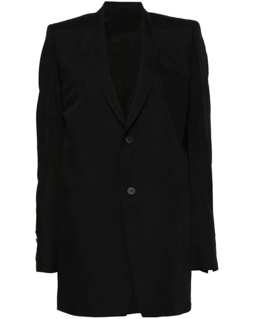 Rick Owens Black Dirt Tailored Blazer