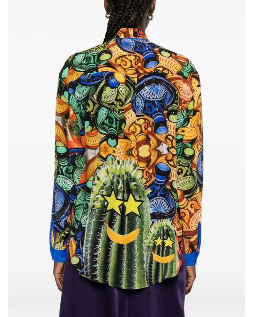 The Artistylist Orange Camel Printed Shirt