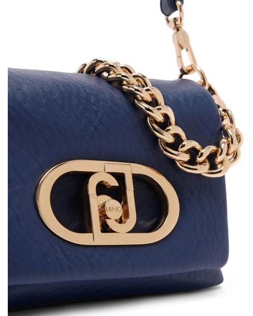 Liu Jo Blue Small Lapuffy Chain-Strap Shoulder Bag