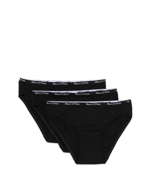 Marc O' Polo Black Logo-Detail Briefs (Set Of Three)