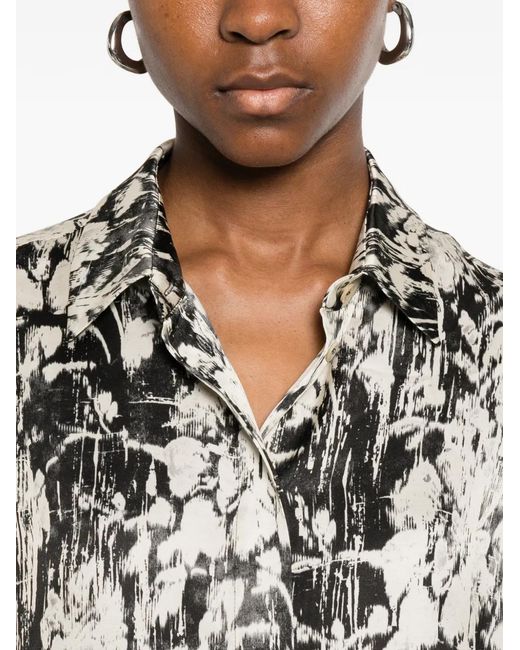 PT Torino White Abstract-Print Long-Sleeve Shirt