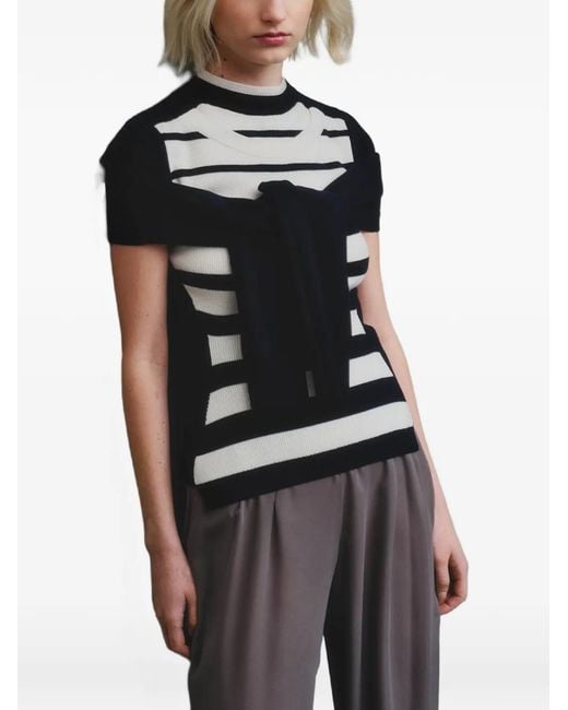 Monse Blue Deconstructed Striped Sweater