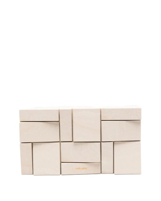 Cult Gaia Natural Galleria Geometric-Block Clutch Bag