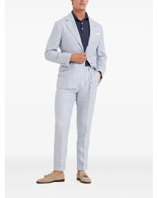 Traje a cuadros Brunello Cucinelli de hombre de color White