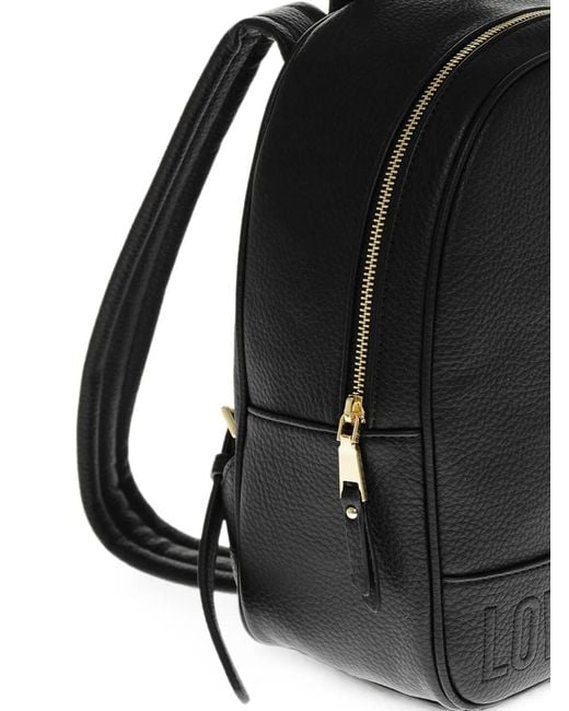 Love Moschino Black Logo-Detail Backpack