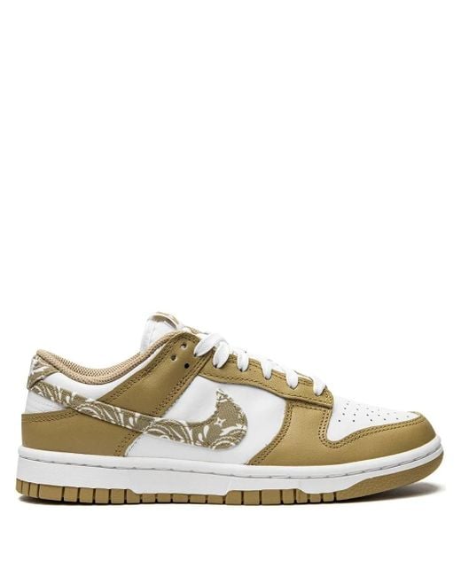 Nike White Dunk Low Essential "Paisley Pack Barley" Sneakers