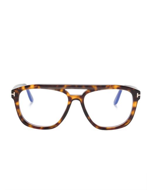 Tom Ford Brown Tortoiseshell-Effect Glasses for men