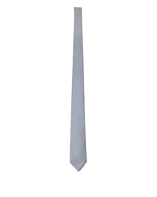 Emporio Armani White Silk Tie for men