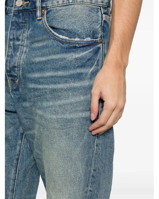 Purple Brand Blue P011 Vintage Knee Slit Jeans for men