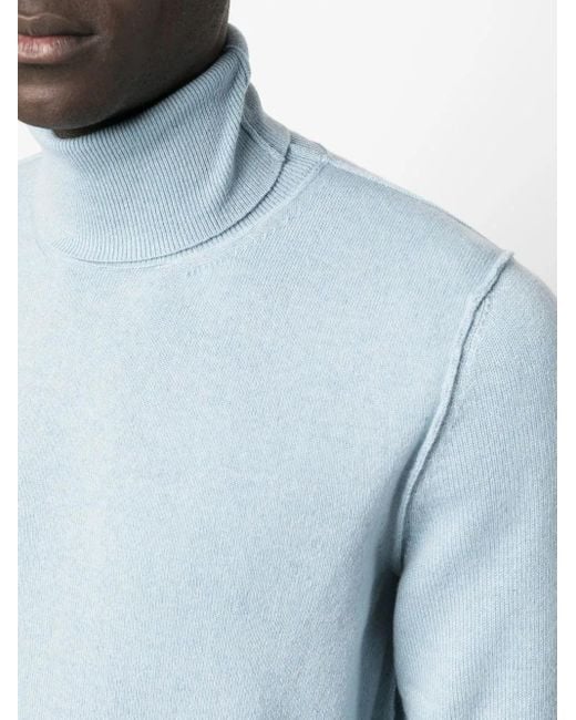 Maison Margiela Blue Roll-Neck Cashmere Jumper for men