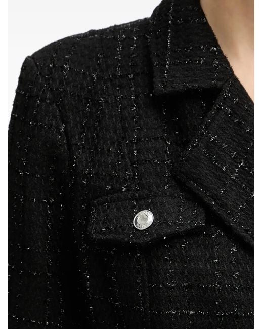Morgan Black Zip-Up Collar Mini Dress