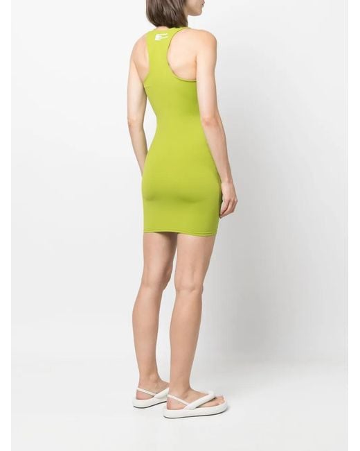 Patrizia Pepe Green Knot-Detailed Racerback Dress