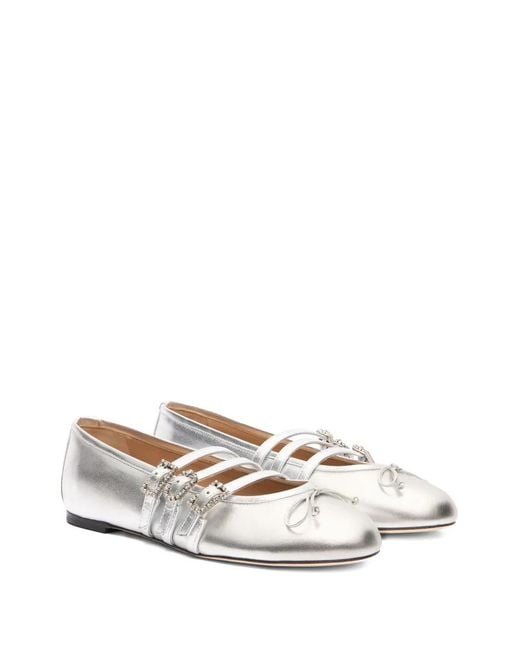 Stuart Weitzman White Celeste Ballet Flats
