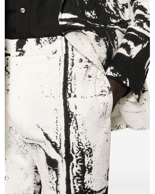 メンズ Alexander McQueen グラフィック シガレットパンツ White