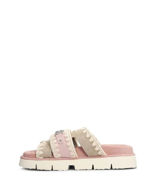 Mou Pink Leather Sandals