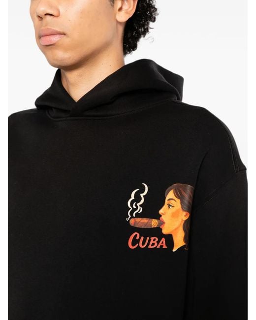 Melt Black Graphic-Print Hoodie for men