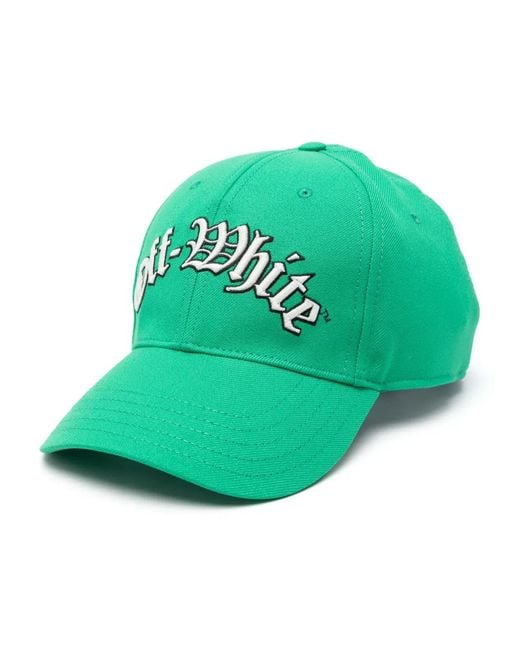 Off-White c/o Virgil Abloh Green Multi Logos Baseball Cap for men