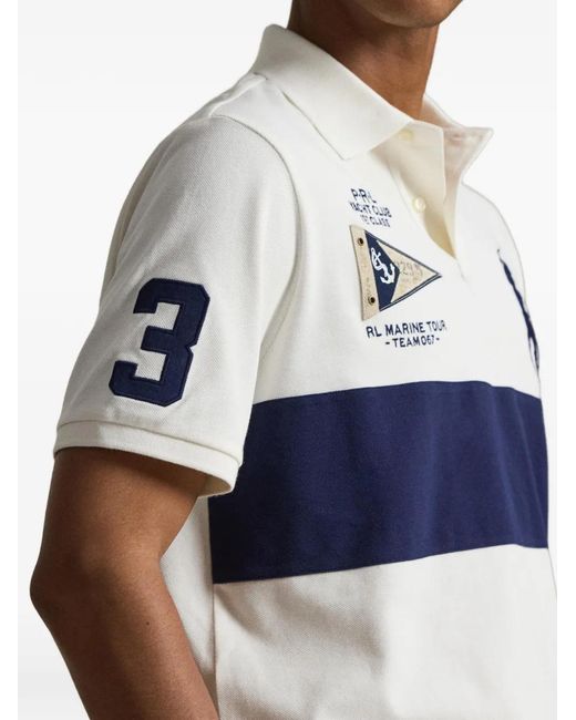 Polo Ralph Lauren Blue Nautical-Flag Big-Pony Polo Shirt for men