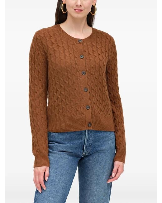 Chinti & Parker Brown Cable-Knit Cashmere Cardigan