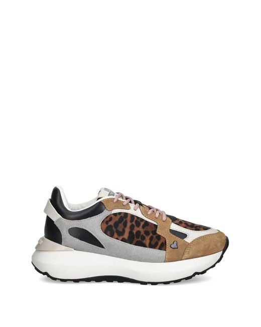 Love Moschino White Leopard-Print Sneakers