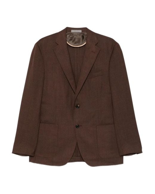 Blazer Con Due Bottoni E Tasca Applicata di Corneliani in Brown da Uomo