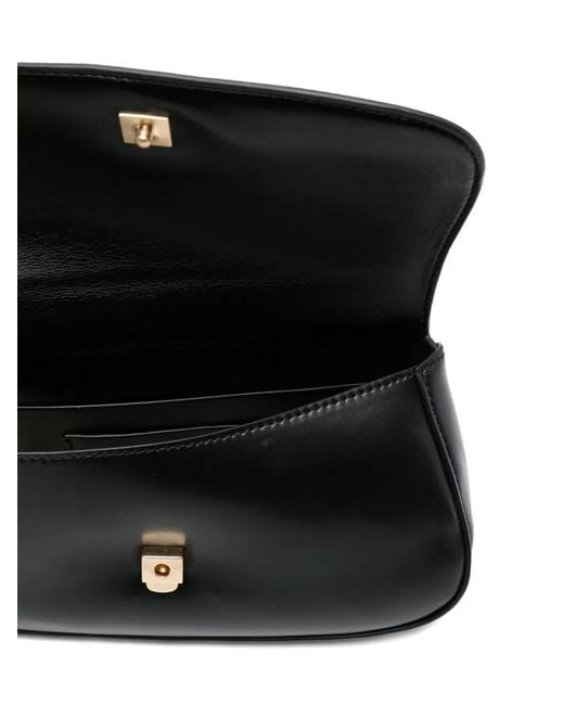 Calvin Klein Black Top Handle Chain Tote Bag