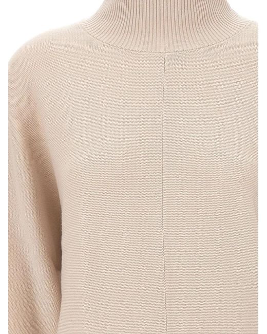 Hemisphere White Batwing-Sleeve High-Neck Sweater