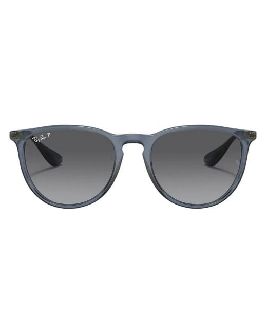 Ray-Ban Gray Erika Round-Frame Sunglasses