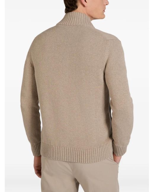 Zanone Natural Cardigan À Boutonnière for men