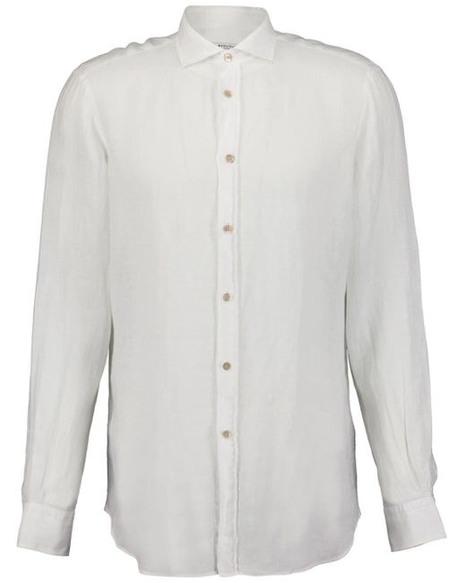 Boglioli Linnen Overhemd in het White voor heren