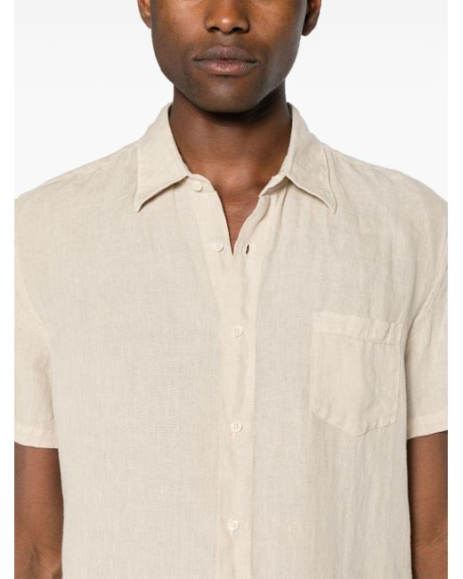 Camicia con colletto classico di 120% Lino in White da Uomo