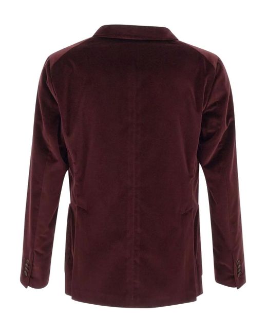 Tagliatore Purple Velvet Two-Button Jacket for men