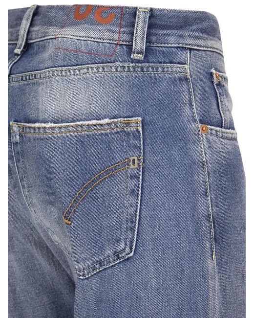 Dondup Blue Dian Five-Pocket Ripped-Detail Jeans for men