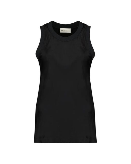 AMI Black Sleeveless Tank Top