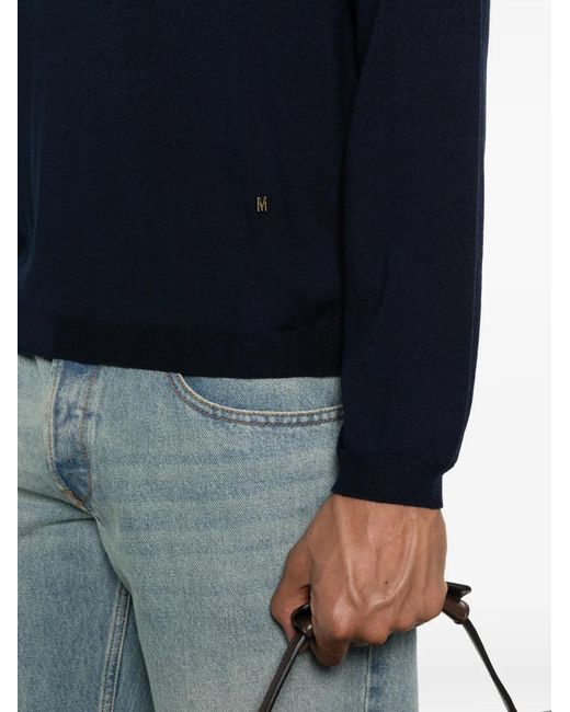 Moschino Blue Button Logo Polo Shirt for men