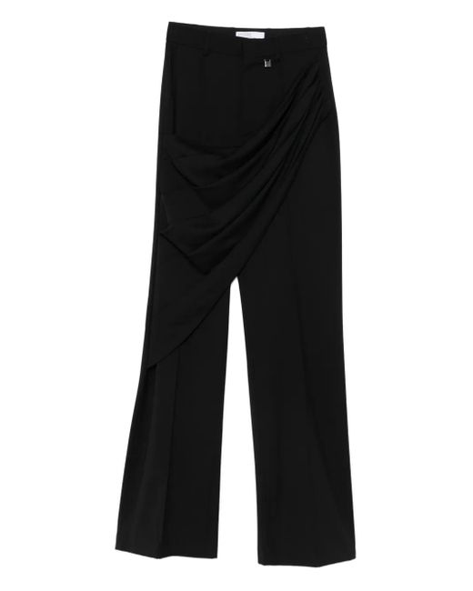 GIUSEPPE DI MORABITO Black Draped Straight-Leg Trousers