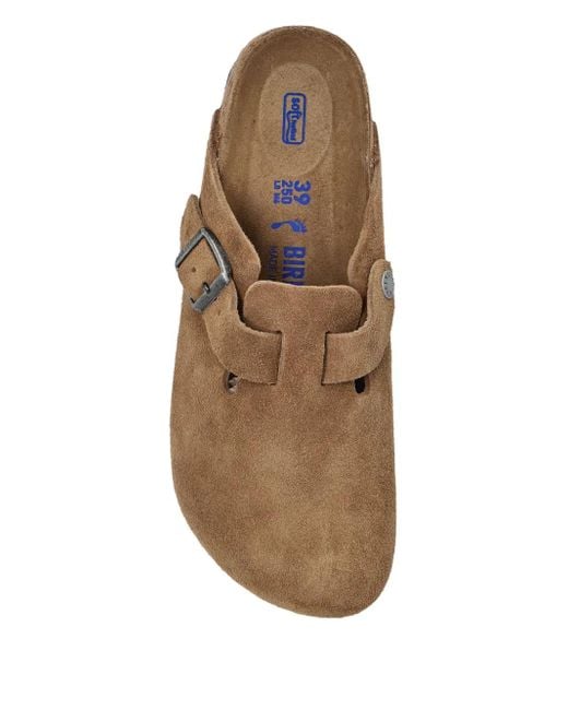 Mules En Daim À Boucle Birkenstock en coloris Brown