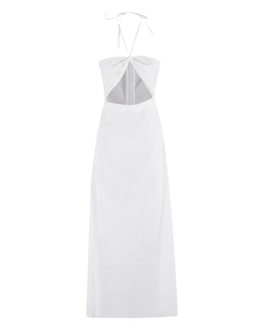 Vestido con cuello halter y abertura FEDERICA TOSI de color White
