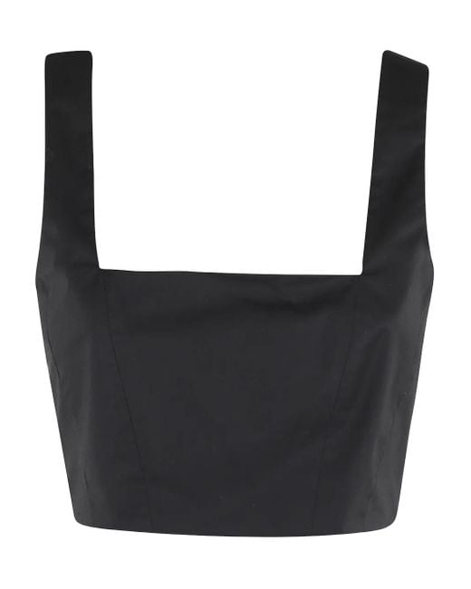 FEDERICA TOSI スクエアネック クロップドトップ Black
