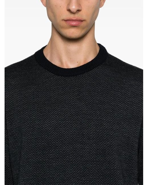 Zanone Blue Wool Crew-Neck Sweater for men