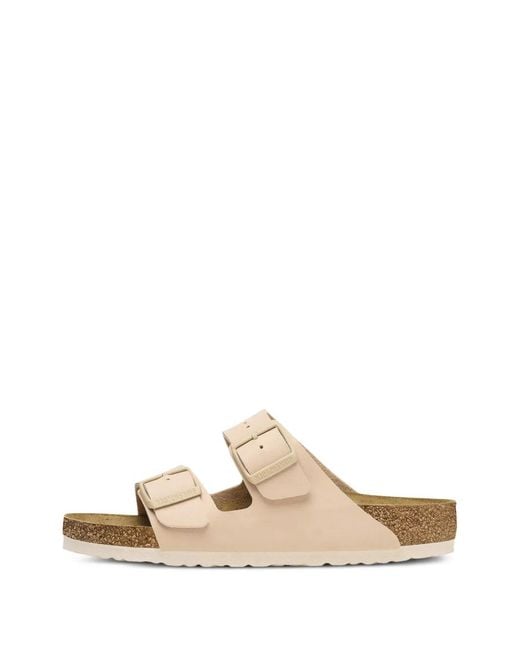 Birkenstock White Arizona Buckle Sandals for men