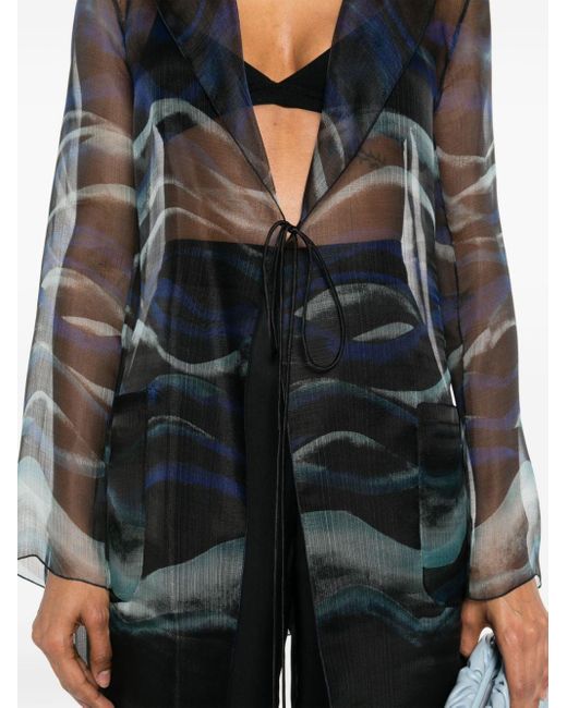 Blusa con estampado abstracto Giorgio Armani de color Gray