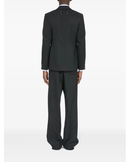 Maison Margiela Black Four-Stitch Wool Blazer for men