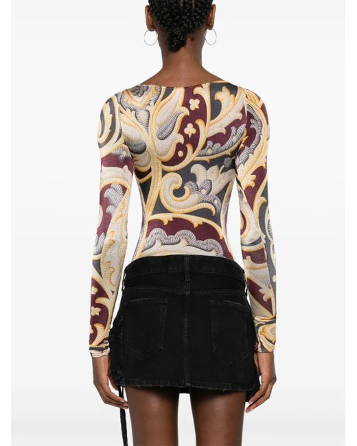 Wolford X Etro ペイズリーボディスーツ Natural