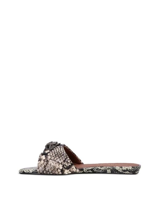 Kurt Geiger White Kensington Flat Sandals