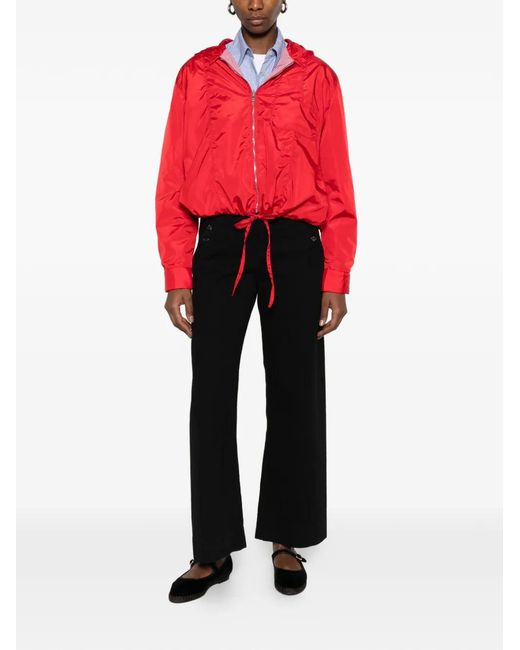 CUANTICO Red Hooded Zip Jacket