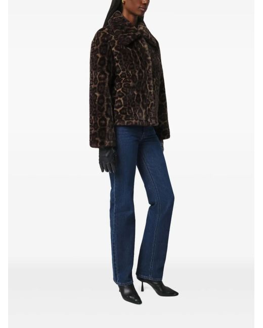 Apparis Brown Elis Leopard-Print Jacket