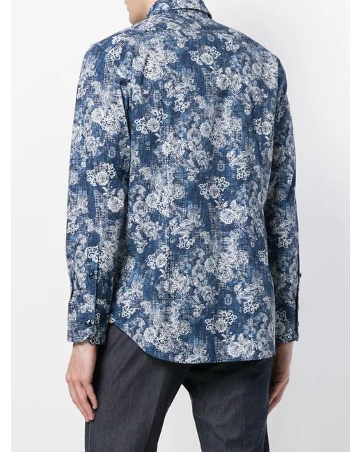 Billionaire Blue Chemise À Fleurs for men