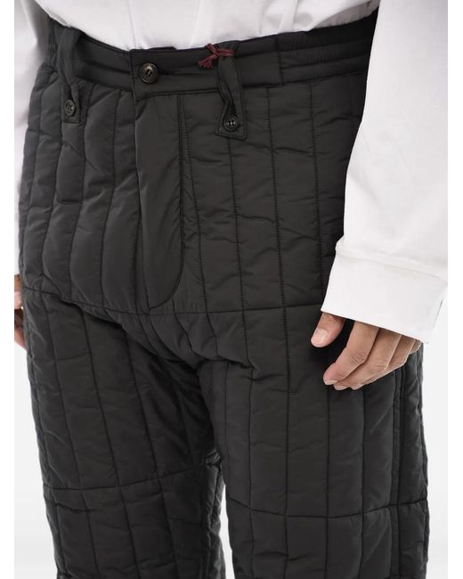 Woolrich Black Padded Quilted Trousers for men