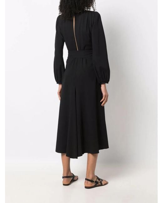 Maria Lucia Hohan Black V-Neck Long-Sleeve Dress